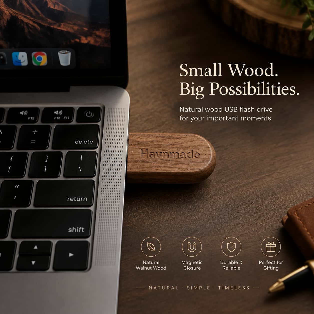 Walnut USB Flash Drive — Handcrafted