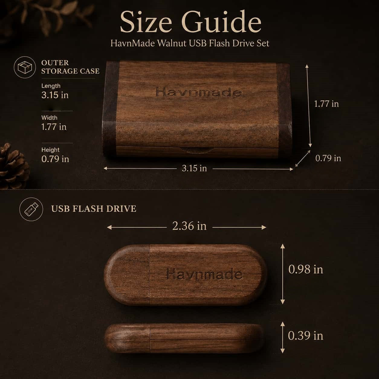 Walnut USB Flash Drive — Handcrafted