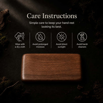 Walnut hand rest care instructions, how to maintain natural wood finish