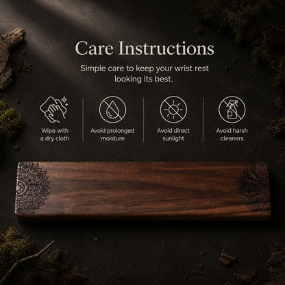 Walnut wrist rest care instructions, how to maintain natural wood finish